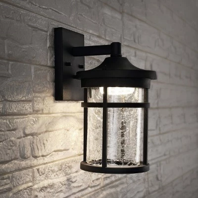 Best deal 🥰 JONATHAN Y LED Glass/Metal Outdoor Wall Lantern Crackled Sconce Black - Jonathan Y 👍 4 Best deal 🥰 JONATHAN Y LED Glass/Metal Outdoor Wall Lantern Crackled Sconce Black - Jonathan Y 👍 - Image 2