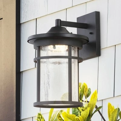 Best deal 🥰 JONATHAN Y LED Glass/Metal Outdoor Wall Lantern Crackled Sconce Black - Jonathan Y 👍 7 Best deal 🥰 JONATHAN Y LED Glass/Metal Outdoor Wall Lantern Crackled Sconce Black - Jonathan Y 👍 - Image 5