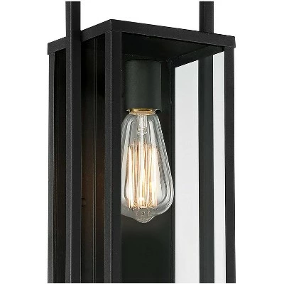 Buy 🔔 Possini Euro Design Modern Outdoor Wall Light Fixture Textured Black Metal 19" Clear Glass Panel for Exterior House Porch Outside 👍 3 Buy 🔔 Possini Euro Design Modern Outdoor Wall Light Fixture Textured Black Metal 19" Clear Glass Panel for Exterior House Porch Outside 👍 - Image 2