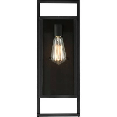 Buy 🔔 Possini Euro Design Modern Outdoor Wall Light Fixture Textured Black Metal 19" Clear Glass Panel for Exterior House Porch Outside 👍 4 Buy 🔔 Possini Euro Design Modern Outdoor Wall Light Fixture Textured Black Metal 19" Clear Glass Panel for Exterior House Porch Outside 👍 - Image 3