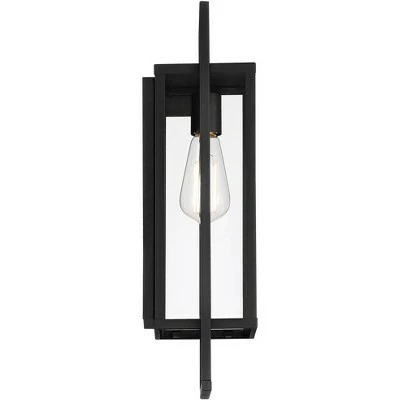 Buy 🔔 Possini Euro Design Modern Outdoor Wall Light Fixture Textured Black Metal 19" Clear Glass Panel for Exterior House Porch Outside 👍 6 Buy 🔔 Possini Euro Design Modern Outdoor Wall Light Fixture Textured Black Metal 19" Clear Glass Panel for Exterior House Porch Outside 👍 - Image 5