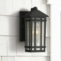 Hot Sale ๐ Kathy Ireland Sierra Craftsman 10 1/2"H Black Outdoor Wall Light ๐งจ