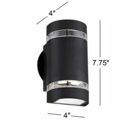 Best deal 👏 Possini Euro Design Modern Outdoor Wall Light Fixture LED Black 7 3/4" Tempered Clear Glass Up Down for Exterior House Porch 👍 -Outdoor Lighting Store unnamed file 4372