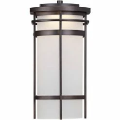 Budget 😀 Possini Euro Design Modern Outdoor Wall Light Fixture Bronze Metal 12 3/4" Glass Shade for Exterior House Porch Patio Outside 🔔 -Outdoor Lighting Store unnamed file 4410