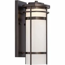Budget 😀 Possini Euro Design Modern Outdoor Wall Light Fixture Bronze Metal 12 3/4" Glass Shade for Exterior House Porch Patio Outside 🔔 -Outdoor Lighting Store unnamed file 4411
