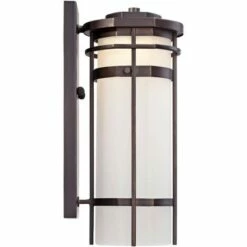Budget 😀 Possini Euro Design Modern Outdoor Wall Light Fixture Bronze Metal 12 3/4" Glass Shade for Exterior House Porch Patio Outside 🔔 -Outdoor Lighting Store unnamed file 4412