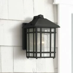 Wholesale 🌟 Kathy Ireland Sierra Craftsman 11"H Black Dusk-Dawn Outdoor Wall Light 🎉