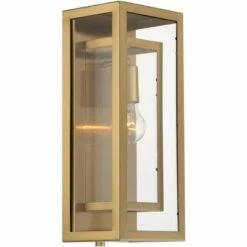 Top 10 🌟 Possini Euro Design Modern Contemporary Glam Outdoor Wall Light Fixture Brass Metal 16 1/4" Clear Glass Panel Exterior House Porch 🤩 -Outdoor Lighting Store unnamed file 4449