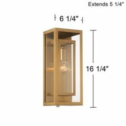 Top 10 🌟 Possini Euro Design Modern Contemporary Glam Outdoor Wall Light Fixture Brass Metal 16 1/4" Clear Glass Panel Exterior House Porch 🤩 -Outdoor Lighting Store unnamed file 4451