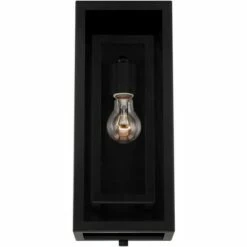 Budget 🎁 Possini Euro Design Modern Outdoor Wall Light Fixture Black Metal 16 1/2" Clear Glass for Exterior House Porch Patio Outside Deck 😉 -Outdoor Lighting Store unnamed file 4474
