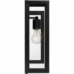 Budget 🎁 Possini Euro Design Modern Outdoor Wall Light Fixture Black Metal 16 1/2" Clear Glass for Exterior House Porch Patio Outside Deck 😉 -Outdoor Lighting Store unnamed file 4476