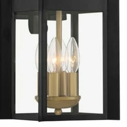 Flash Sale ❤️ Franklin Iron Works Industrial Outdoor Wall Light Fixture Warm Brass Black Metal 17" Clear Glass Exterior House Patio Outside Deck 💯 -Outdoor Lighting Store unnamed file 4506