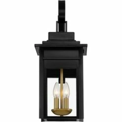 Flash Sale ❤️ Franklin Iron Works Industrial Outdoor Wall Light Fixture Warm Brass Black Metal 17" Clear Glass Exterior House Patio Outside Deck 💯 -Outdoor Lighting Store unnamed file 4507