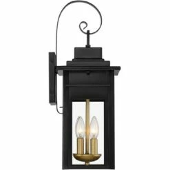 Flash Sale ❤️ Franklin Iron Works Industrial Outdoor Wall Light Fixture Warm Brass Black Metal 17" Clear Glass Exterior House Patio Outside Deck 💯 -Outdoor Lighting Store unnamed file 4509