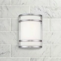 Coupon 😀 Minka Lavery Bay View 9 1/2" High Stainless Steel Outdoor LED Wall Light ✨