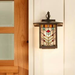 Best deal ⌛ 11.75" 1-Light Mission Style Outdoor Wall Lantern Sconce Oil Rubbed Bronze - River of Goods ✨