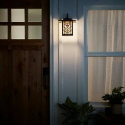 Best deal ⌛ 11.75" 1-Light Mission Style Outdoor Wall Lantern Sconce Oil Rubbed Bronze - River of Goods ✨ -Outdoor Lighting Store unnamed file 4640