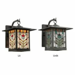 Best deal ⌛ 11.75" 1-Light Mission Style Outdoor Wall Lantern Sconce Oil Rubbed Bronze - River of Goods ✨ -Outdoor Lighting Store unnamed file 4641
