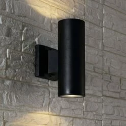 Hot Sale 🌟 JONATHAN Y 6" LED Metal/Glass Cylinder Outdoor Sconce with Black - Jonathan Y 🎁 -Outdoor Lighting Store unnamed file 4669