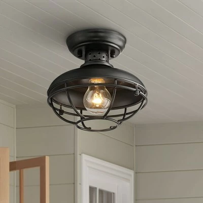 Wholesale 😀 Franklin Iron Works Farmhouse Vintage Outdoor Ceiling Light Fixture Black 8 1/2" Open Metal Cage for Exterior House Porch Patio ❤️ 2 Wholesale 😀 Franklin Iron Works Farmhouse Vintage Outdoor Ceiling Light Fixture Black 8 1/2" Open Metal Cage for Exterior House Porch Patio ❤️