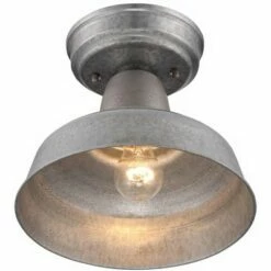 Promo ✔️ John Timberland Rustic Outdoor Ceiling Light Fixture Semi Flush Urban Barn Farmhouse Galvanized 10 1/4" for Porch Kitchen 🔥 -Outdoor Lighting Store unnamed file 4684