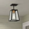 Outlet ⭐ John Timberland Modern Outdoor Ceiling Light Fixture Mystic Black Gold 6" Clear Glass Panels Exterior House Porch Patio Outside 😉