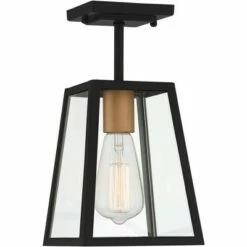 Outlet ⭐ John Timberland Modern Outdoor Ceiling Light Fixture Mystic Black Gold 6" Clear Glass Panels Exterior House Porch Patio Outside 😉 -Outdoor Lighting Store unnamed file 4696