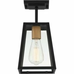 Outlet ⭐ John Timberland Modern Outdoor Ceiling Light Fixture Mystic Black Gold 6" Clear Glass Panels Exterior House Porch Patio Outside 😉 -Outdoor Lighting Store unnamed file 4698