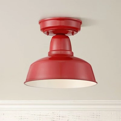 Cheap 👏 John Timberland Farmhouse Outdoor Ceiling Light Fixture Urban Barn Red Metal 10 1/4" for Exterior House Porch Patio ❤️ 3 Cheap 👏 John Timberland Farmhouse Outdoor Ceiling Light Fixture Urban Barn Red Metal 10 1/4" for Exterior House Porch Patio ❤️