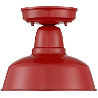 Cheap 👏 John Timberland Farmhouse Outdoor Ceiling Light Fixture Urban Barn Red Metal 10 1/4" for Exterior House Porch Patio ❤️ 4 Cheap 👏 John Timberland Farmhouse Outdoor Ceiling Light Fixture Urban Barn Red Metal 10 1/4" for Exterior House Porch Patio ❤️ - Image 2