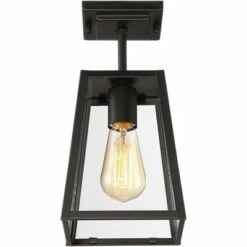 Best Pirce ⭐ John Timberland Modern Outdoor Ceiling Light Fixture Mystic Black 6" Clear Glass Damp Rated for Exterior House Porch Patio 🌟 -Outdoor Lighting Store unnamed file 4706