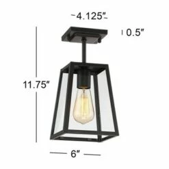 Best Pirce ⭐ John Timberland Modern Outdoor Ceiling Light Fixture Mystic Black 6" Clear Glass Damp Rated for Exterior House Porch Patio 🌟 -Outdoor Lighting Store unnamed file 4707
