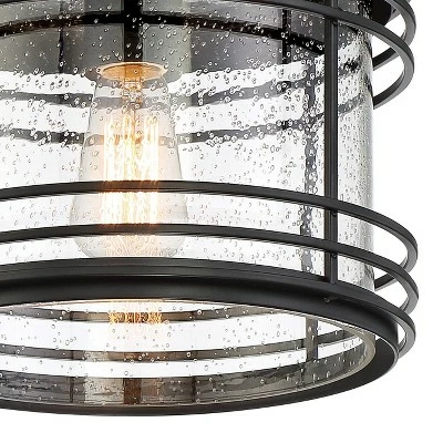 Best deal ๐ Possini Euro Design Modern Outdoor Ceiling Light Fixture Black Geometric 11" Clear Seedy Glass for Exterior House Porch Patio Deck ๐งจ 4 Best deal ๐ Possini Euro Design Modern Outdoor Ceiling Light Fixture Black Geometric 11" Clear Seedy Glass for Exterior House Porch Patio Deck ๐งจ - Image 2