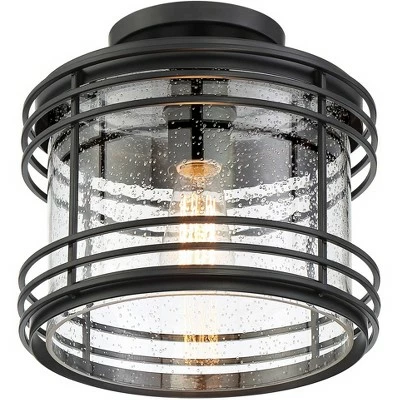 Best deal ๐ Possini Euro Design Modern Outdoor Ceiling Light Fixture Black Geometric 11" Clear Seedy Glass for Exterior House Porch Patio Deck ๐งจ 6 Best deal ๐ Possini Euro Design Modern Outdoor Ceiling Light Fixture Black Geometric 11" Clear Seedy Glass for Exterior House Porch Patio Deck ๐งจ - Image 4