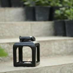 Promo 👍 Smith & Hawken 6.5" x 5" Aluminum Cast Metal Pillar Outdoor Lantern Black - Smith & Hawken™ ✔️ -Outdoor Lighting Store unnamed file 4871