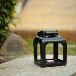 Promo 👍 Smith & Hawken 6.5" x 5" Aluminum Cast Metal Pillar Outdoor Lantern Black - Smith & Hawken™ ✔️ -Outdoor Lighting Store unnamed file 4872