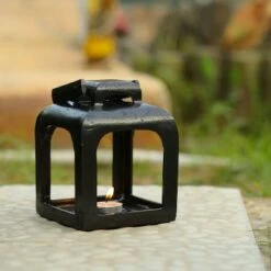 Promo 👍 Smith & Hawken 6.5" x 5" Aluminum Cast Metal Pillar Outdoor Lantern Black - Smith & Hawken™ ✔️ -Outdoor Lighting Store unnamed file 4874