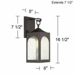 Best reviews of ⌛ Possini Euro Design Modern Outdoor Wall Light Fixture Bronze Lantern 16 1/2" Seedy Glass for Exterior House Porch Patio Deck 👍 -Outdoor Lighting Store unnamed file 488