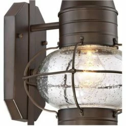 Budget 🥰 John Timberland Nautical Outdoor Light Fixture Oil Rubbed Bronze Lantern 19 3/4" Clear Seedy Glass Motion Security Sensor for Porch Patio 😍 -Outdoor Lighting Store unnamed file 491