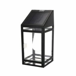 New 🤩 10.47" LED Solar Wall Outdoor Lantern Amber/White - Techko Maid 🧨