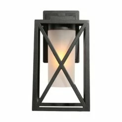 Best reviews of 🌟 12.2" Metal/Glass Outdoor Wall Lamp Black - LNC 👍 -Outdoor Lighting Store unnamed file 4971