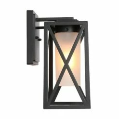 Best reviews of 🌟 12.2" Metal/Glass Outdoor Wall Lamp Black - LNC 👍 -Outdoor Lighting Store unnamed file 4972