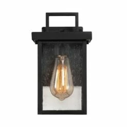 Outlet 😍 10.5" Square Metal/Glass Outdoor Wall Lamp Black - LNC 🌟 -Outdoor Lighting Store unnamed file 4984