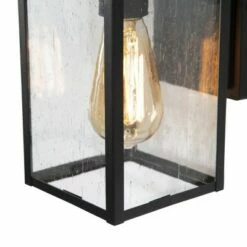 Outlet 😍 10.5" Square Metal/Glass Outdoor Wall Lamp Black - LNC 🌟 -Outdoor Lighting Store unnamed file 4985