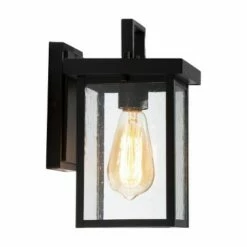 Outlet 😍 10.5" Square Metal/Glass Outdoor Wall Lamp Black - LNC 🌟 -Outdoor Lighting Store unnamed file 4986