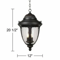 Cheap 🎁 John Timberland Traditional Outdoor Ceiling Light Hanging Lantern Bronze 20 1/2" Seedy Glass Damp Rated for Exterior Porch Patio ❤️ -Outdoor Lighting Store unnamed file 499