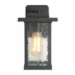 Budget ✨ 11" Metal/Glass Outdoor Wall Lamp Black - LNC 🛒 -Outdoor Lighting Store unnamed file 4991