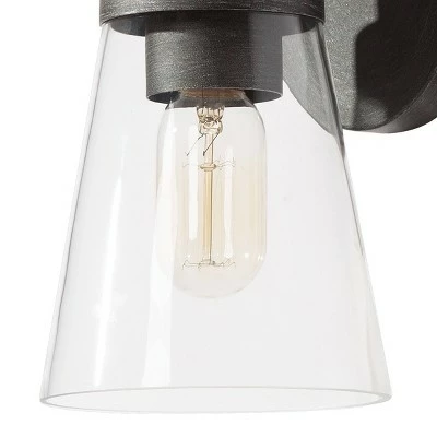 Discount ๐ฅ 10" Metal/Glass Outdoor Wall Lamp Black/Silver - LNC โญ 5 Discount ๐ฅ 10" Metal/Glass Outdoor Wall Lamp Black/Silver - LNC โญ - Image 3