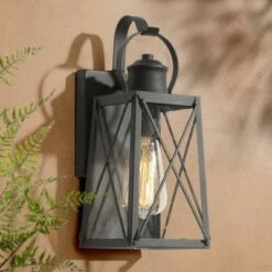 Outdoor Lighting Store 16 Best deal π 12.5" Metal/Glass "X" Outdoor Wall Lamp - LNC Black β