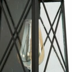 Best deal 😀 12.5" Metal/Glass "X" Outdoor Wall Lamp - LNC Black ⭐ -Outdoor Lighting Store unnamed file 5002